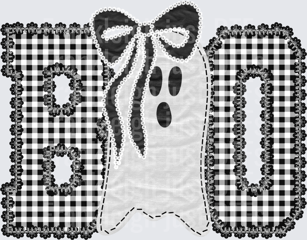 Boo ghost faux yarn black