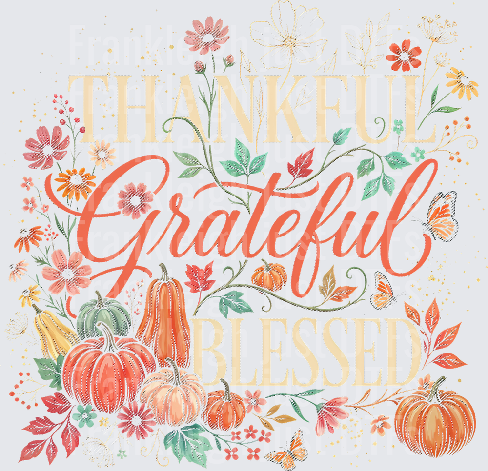 Thankful Gratefull Blessed (Halftone)