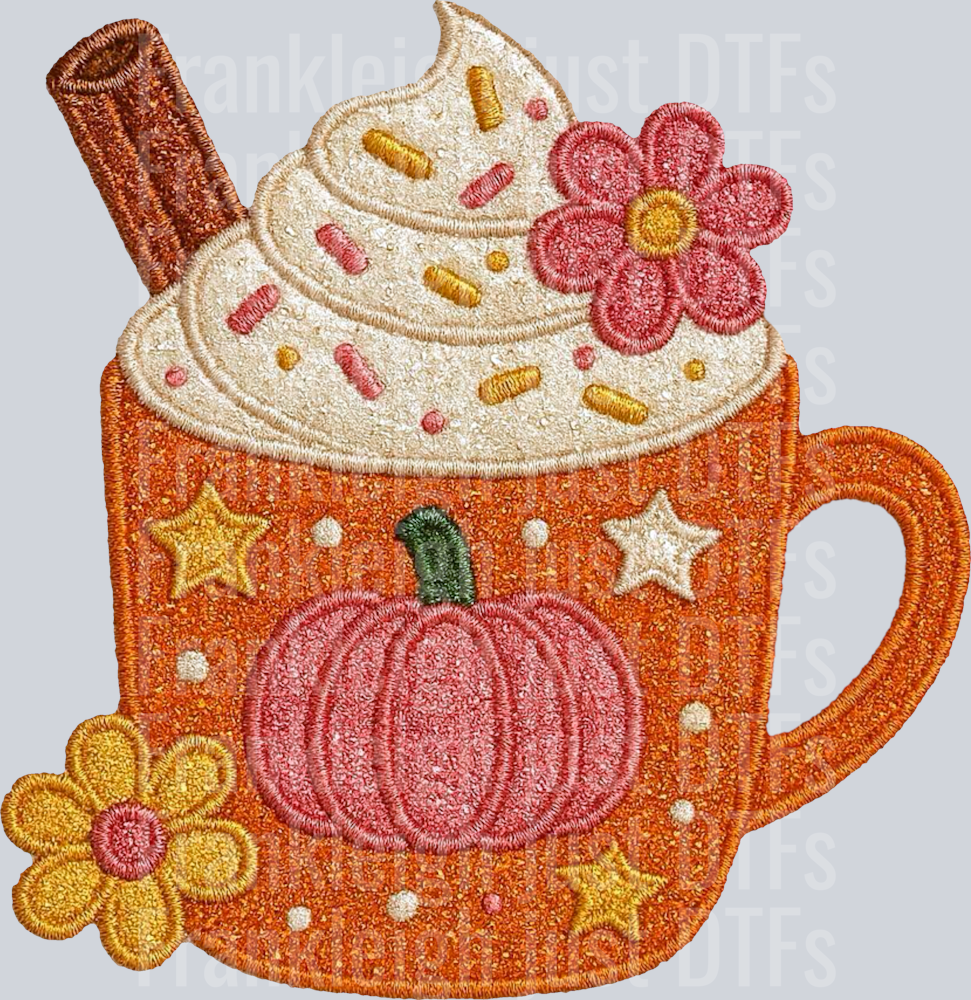 Pumpkin Spice Faux Embroidery