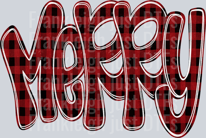 Merry Funky Doodle Buffalo Check