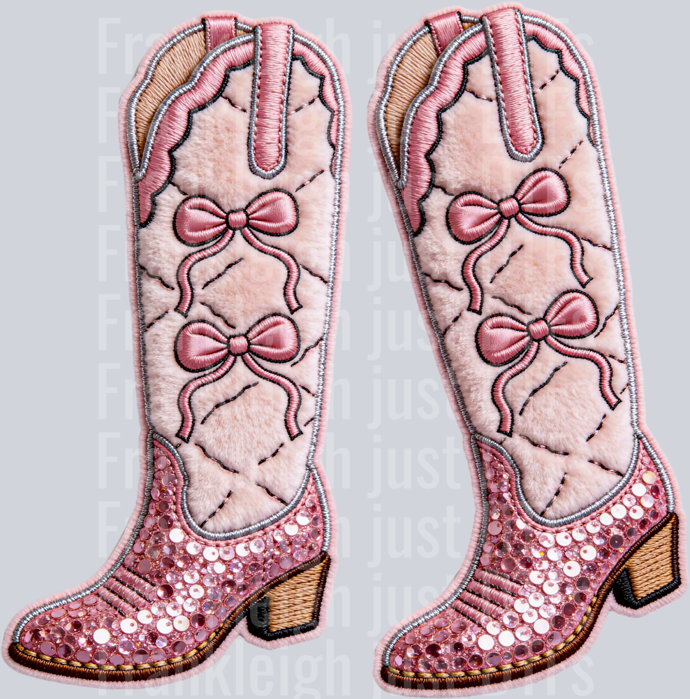 Coquette Cowgirl boots faux applique