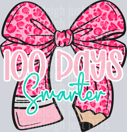 100 Days Smarter Pink Bow Pencil