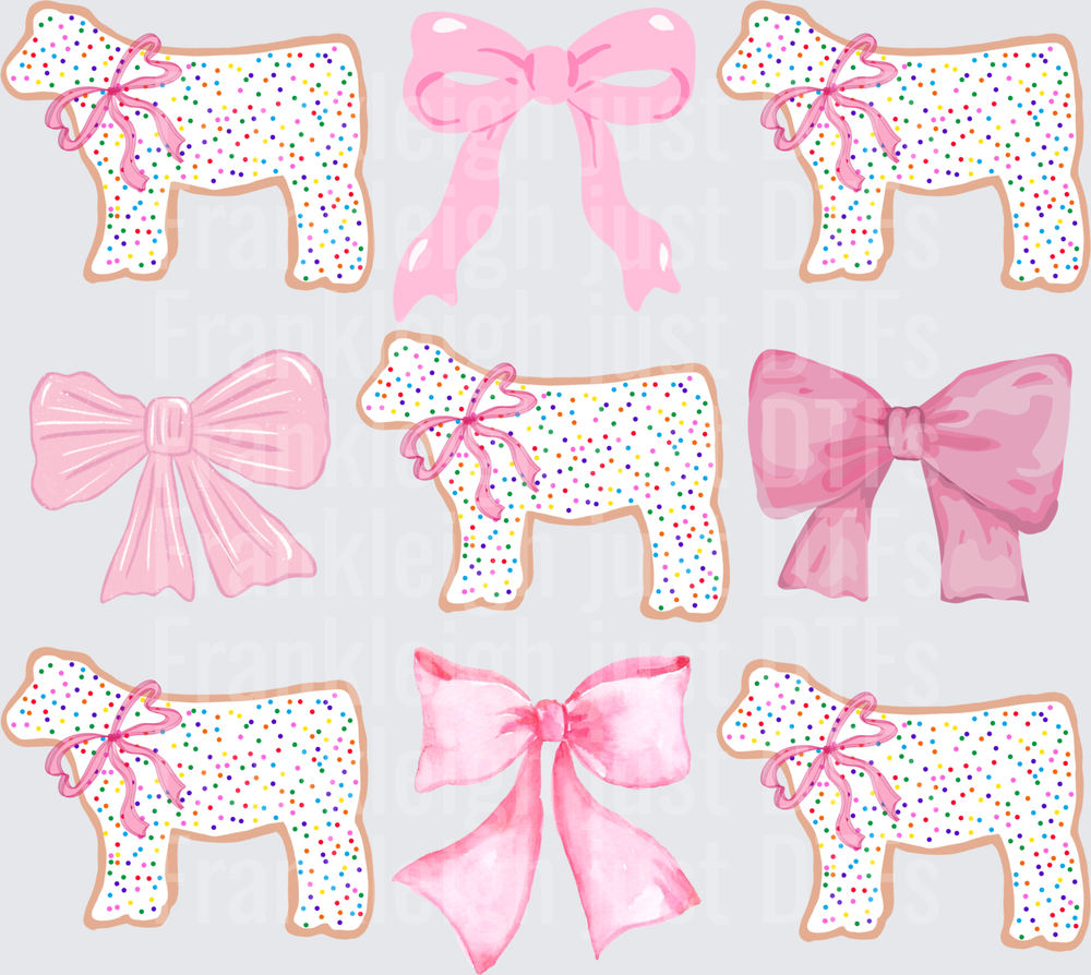 Animal cracker cows with bows