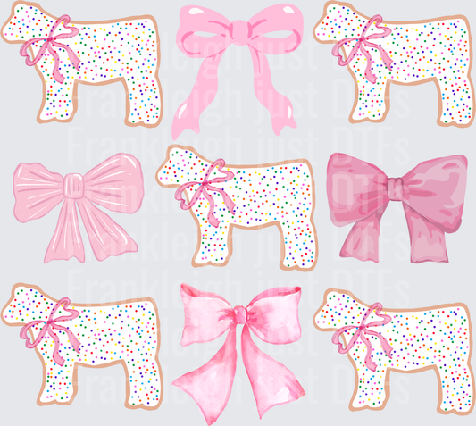 Animal cracker cows with bows