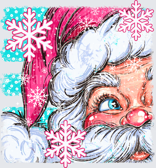 Santa Close Up Pink