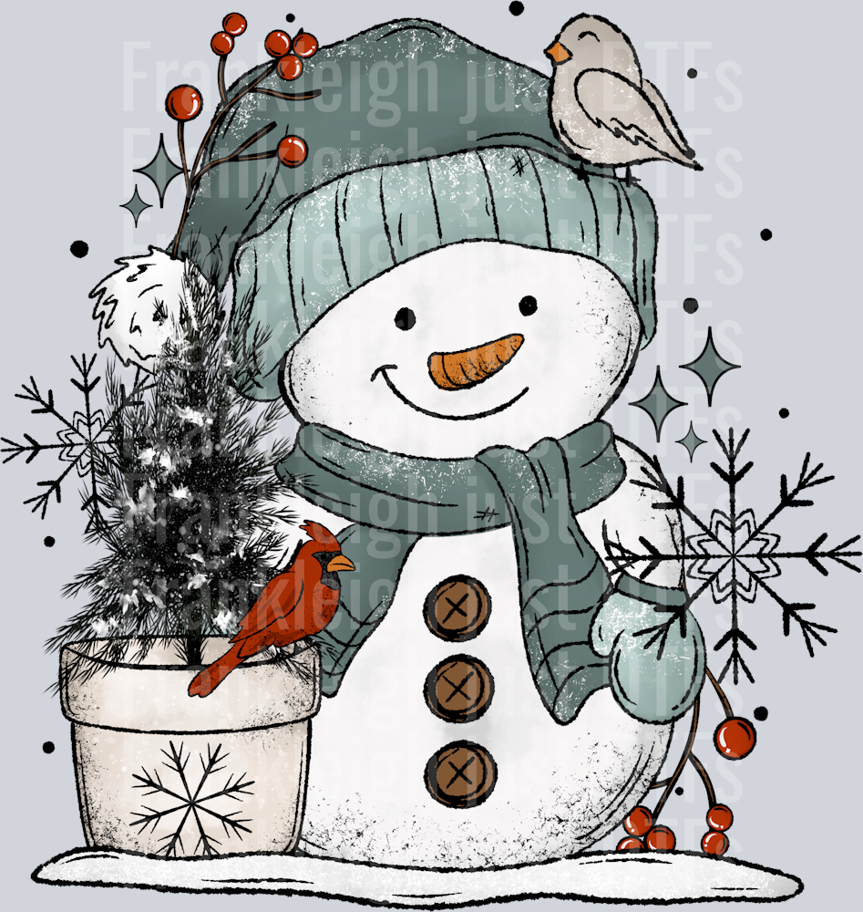 Snowman And Birds