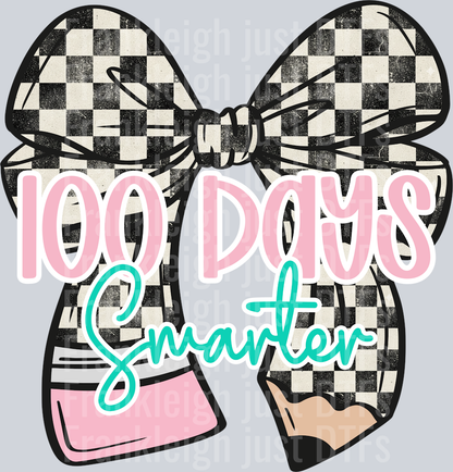 100 Days Smarter Checker Bow Pencil