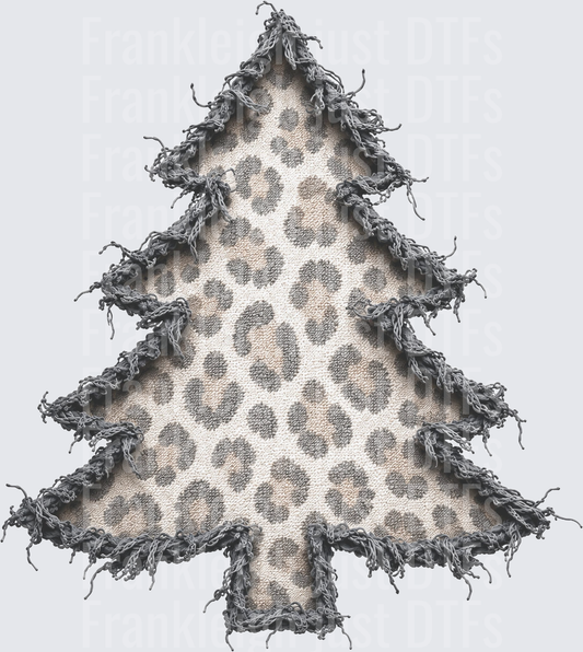 cheetah faded christmas tree