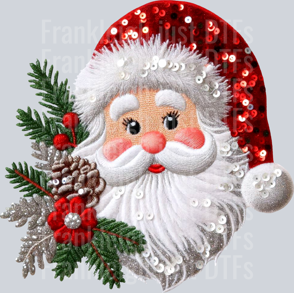 Santa Faux Sequin Embroidery