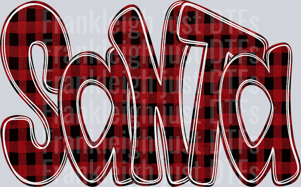 Santa Funky Doodle Buffalo Check