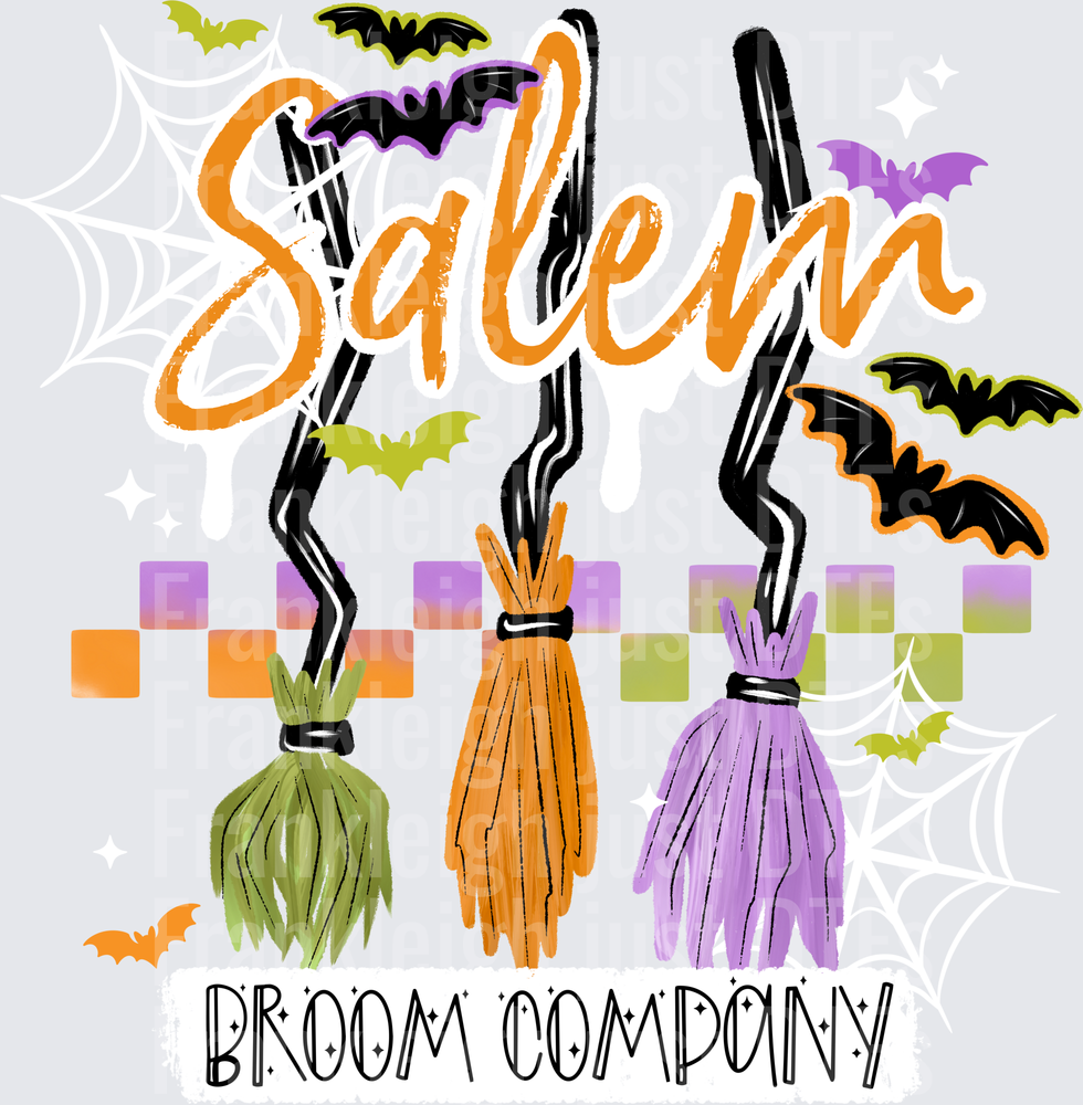 Salem Broom White W/ Checks