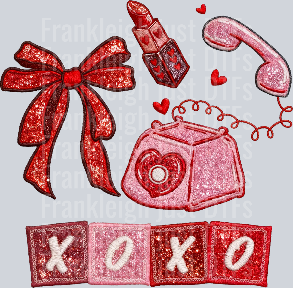 xoxo valentines day faux emb