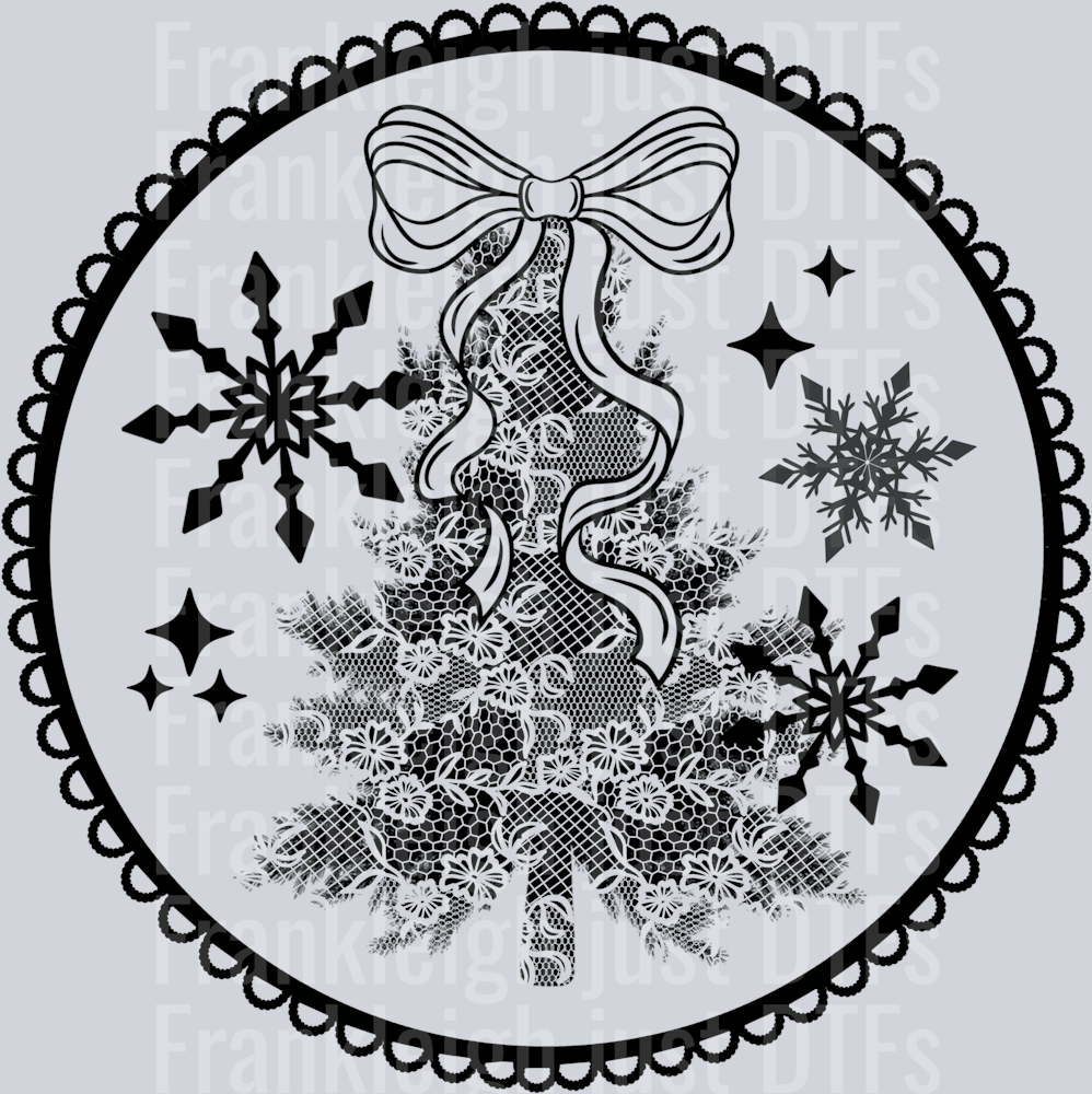Lace Tree Circle Single Color Black