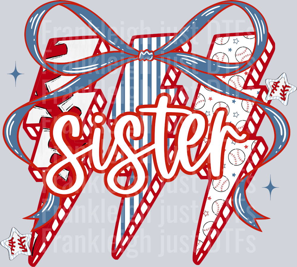 Baseball lightning bolt sister