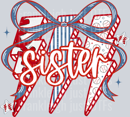 Baseball lightning bolt sister