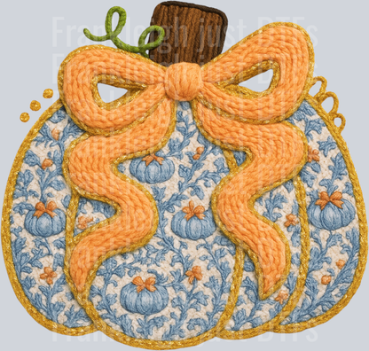 Faux yarn pumpkin