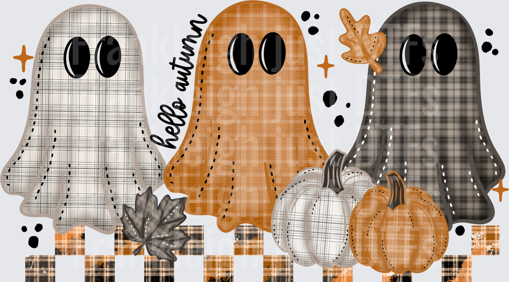 Hello Autumn Plaid Ghosts