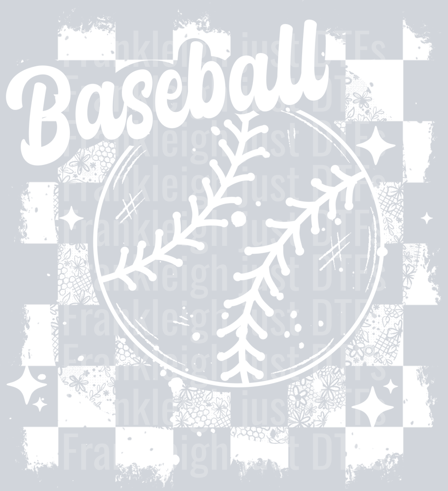 Baseball Distressed Single Color White – Frankleigh just DTFs