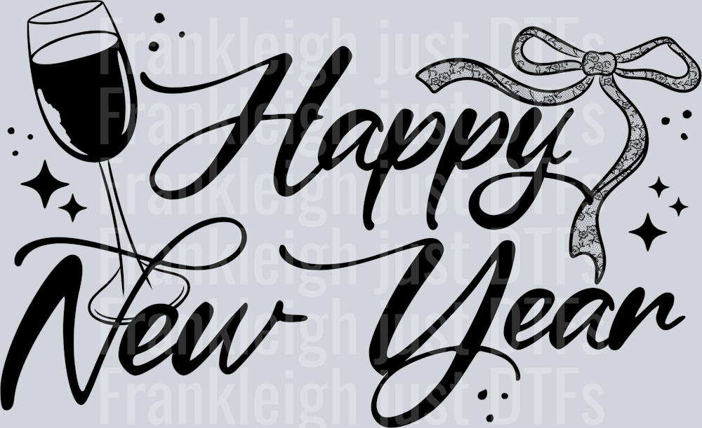 Happy New Years Single Color Black