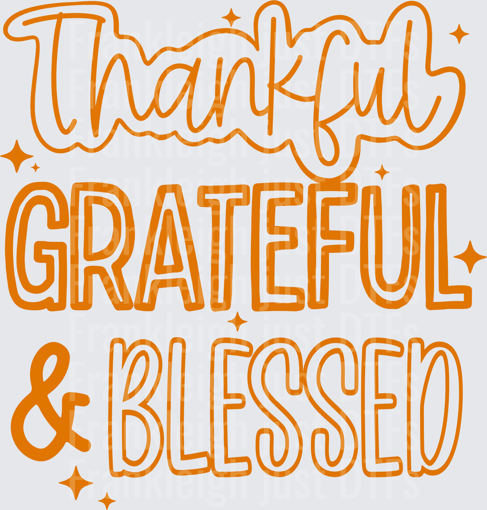 Thankful grateful blessed outline