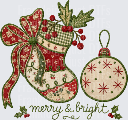 Merry and Bright stocking and bulb