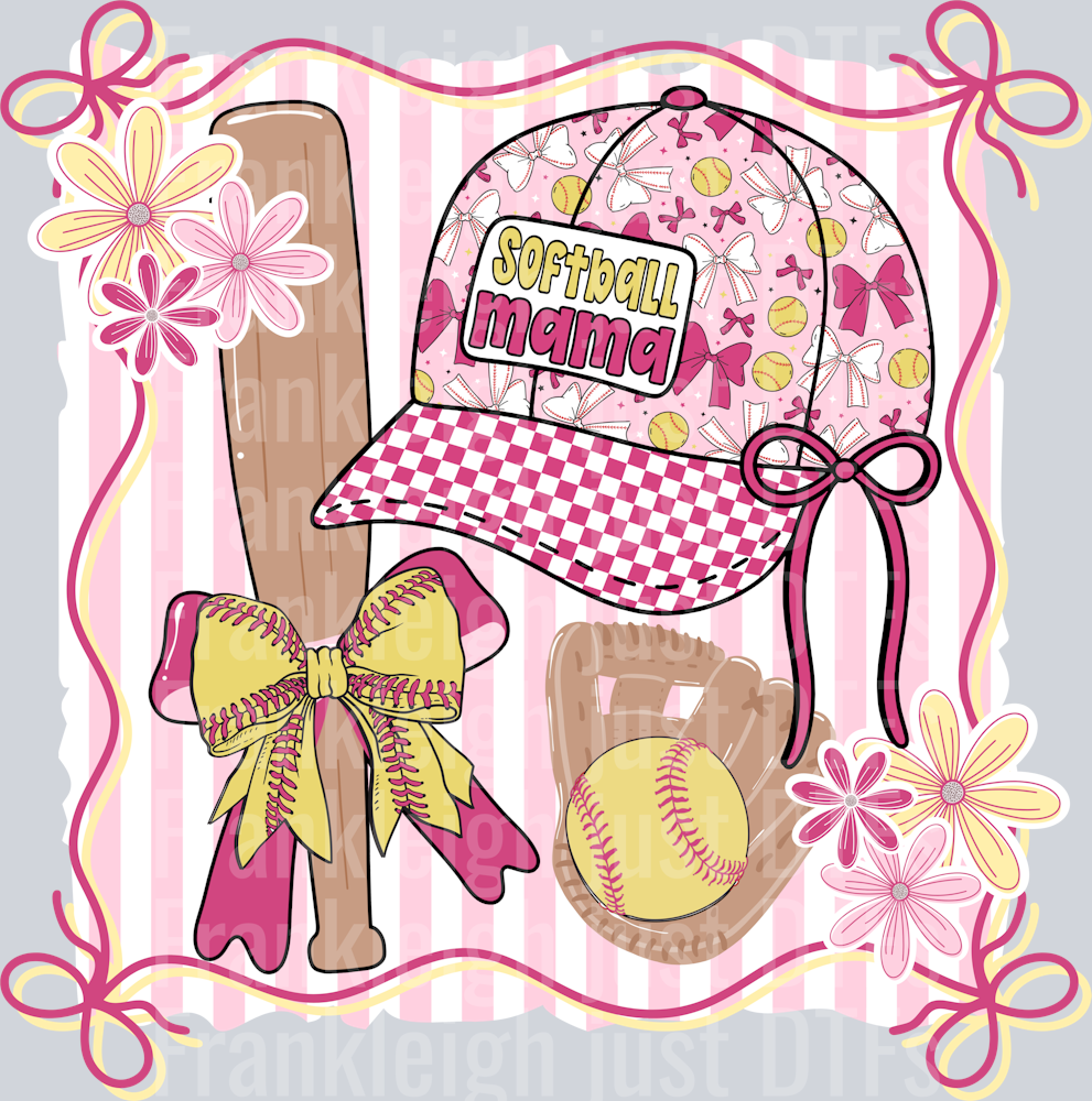 Softball mama hat collage (1)