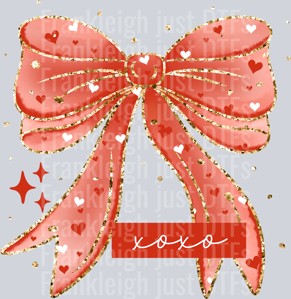 xoxo heart bow
