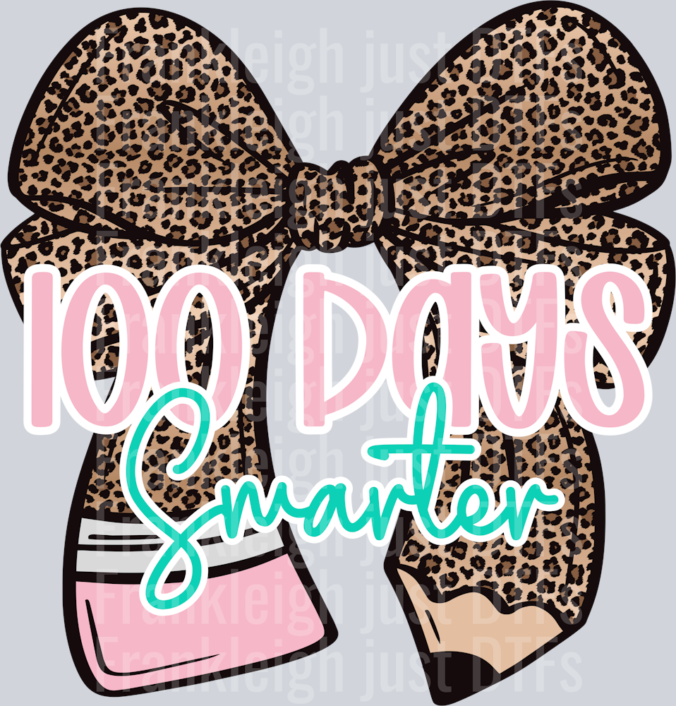 100 Days Smarter Cheetah Bow Pencil