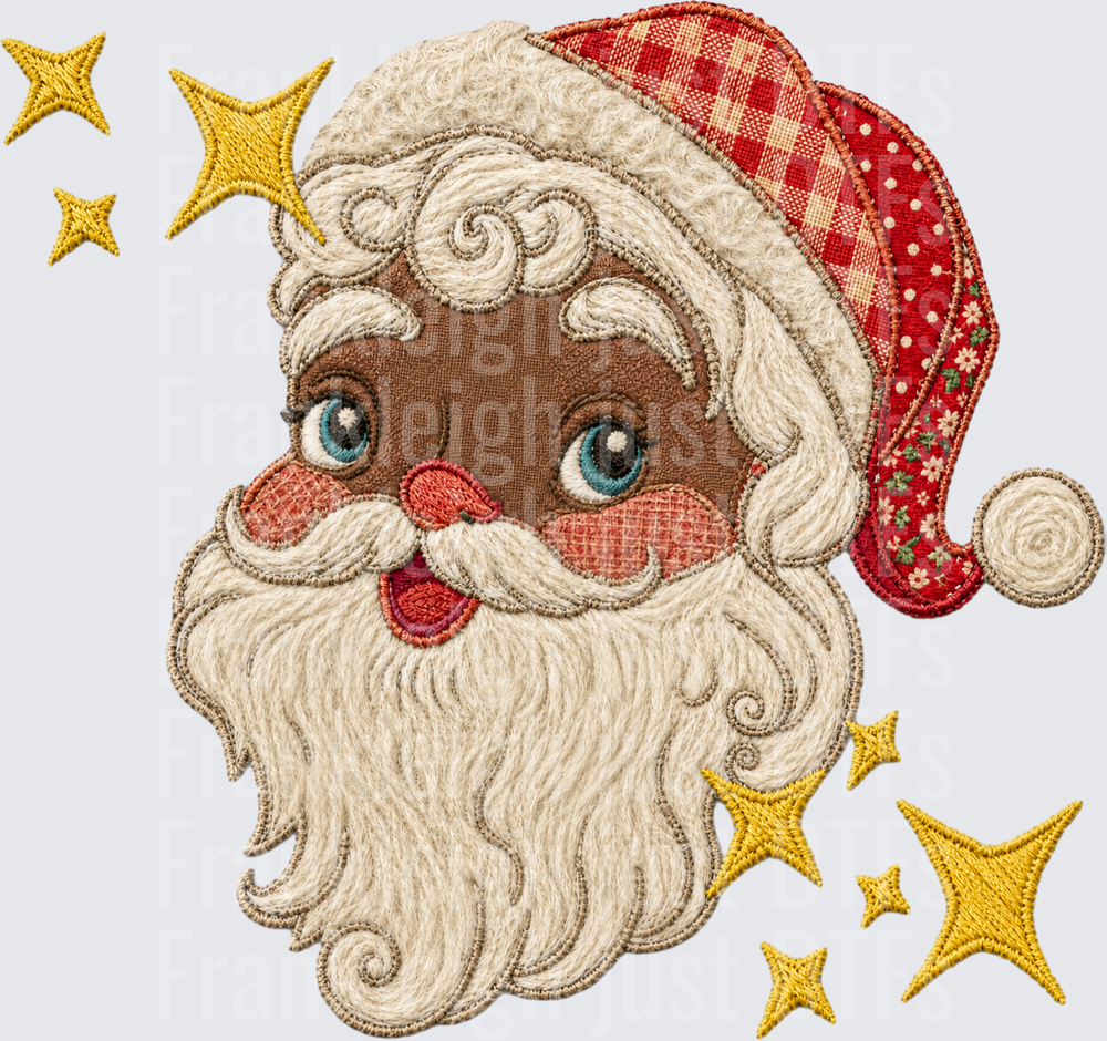 Vintage Santa patchwork dark