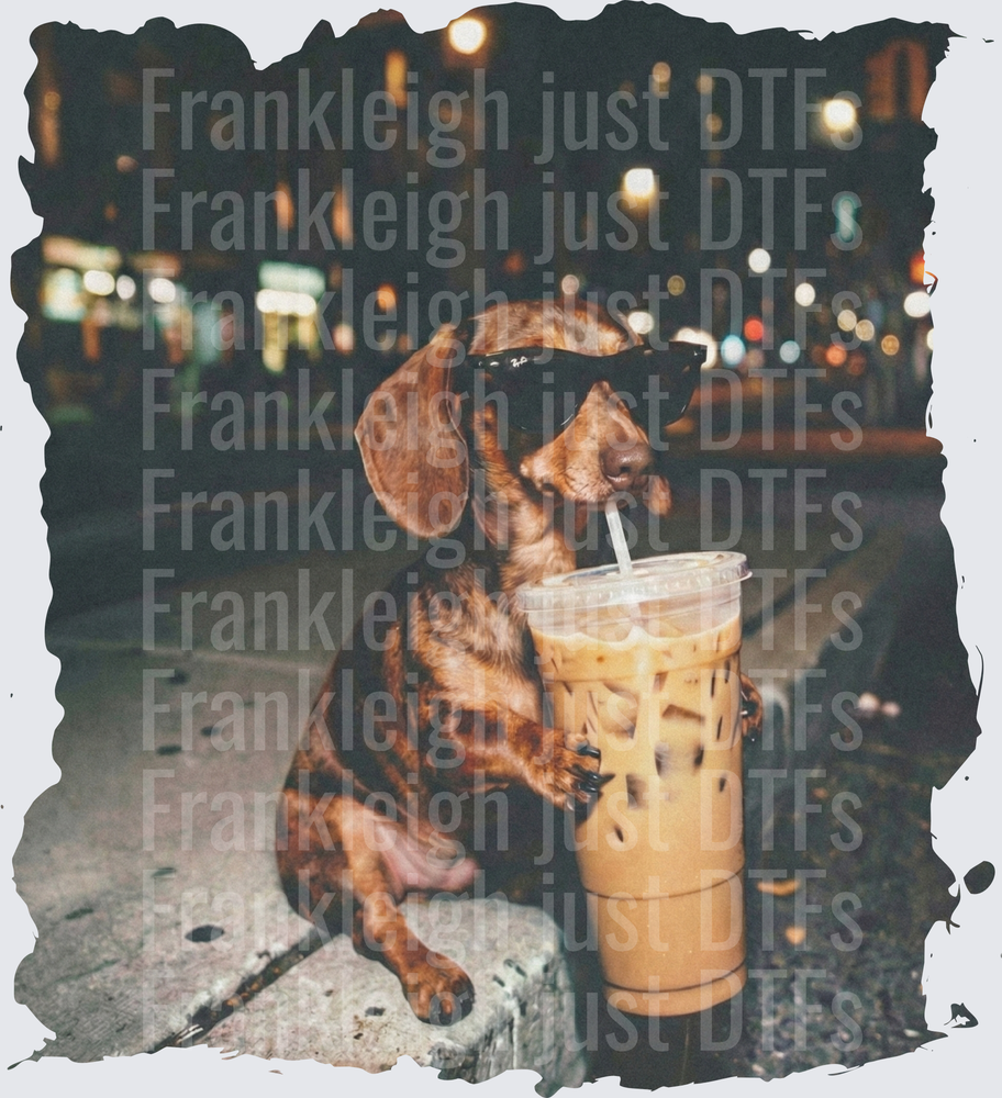 weiner dog iced coffee