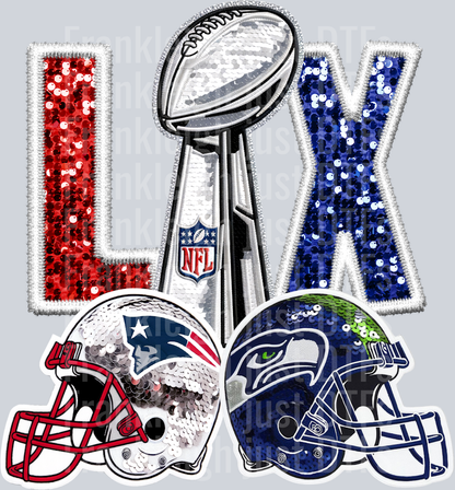 Super Bowl LX Faux Sequin White Ver 2