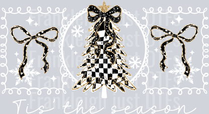 Tis The Season Checker Tree White Words
