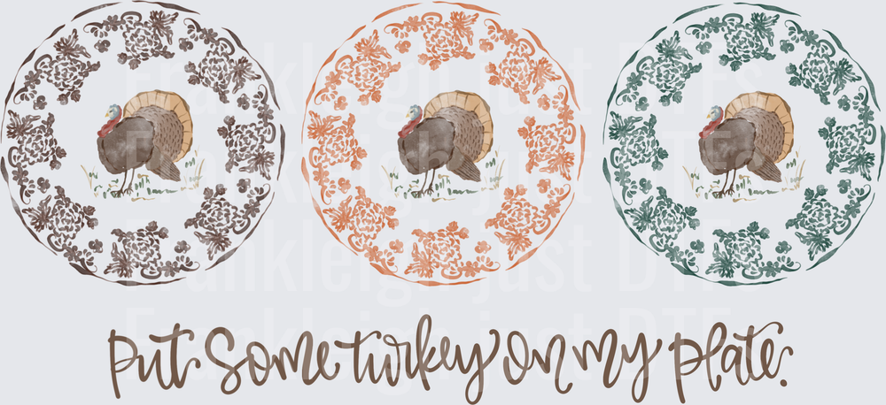 Put some Turkey on my plate (soft watercolor)