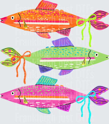 3 fish with bows