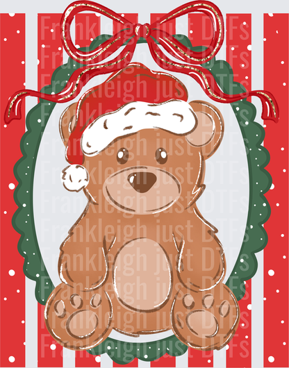Bear frame red dot stripes