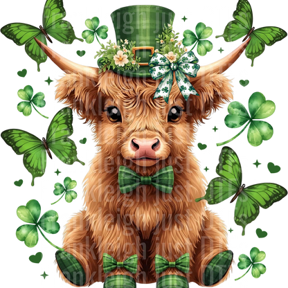 St Patricks Day Highaland Cow D2-CF