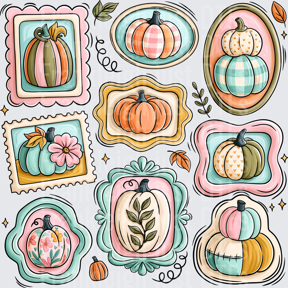 Fall Doodle Frames Pastels
