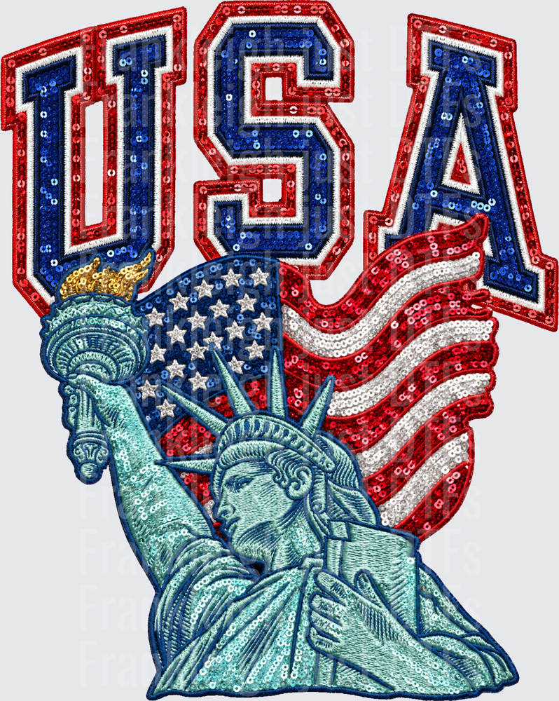 USA Statue Of Liberty Faux Sequin
