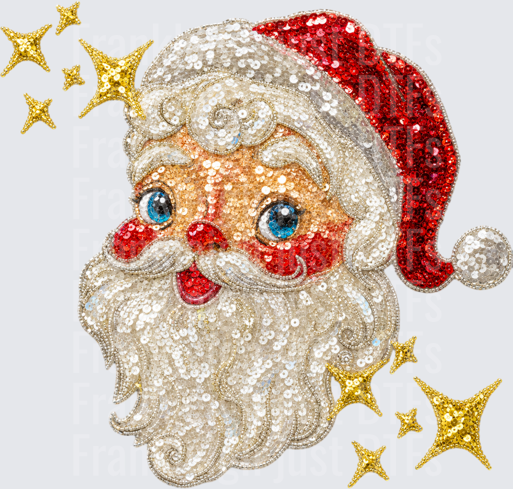 Vintage sequin Santa light