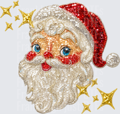 Vintage sequin Santa light