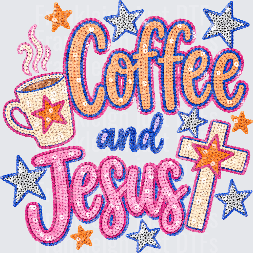 COFFEE AND JESUS SEQUINS