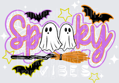 Spooky Vibes Cursive White