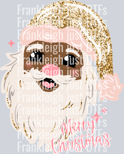 Glitter Pink Santa Darker Skin Tone