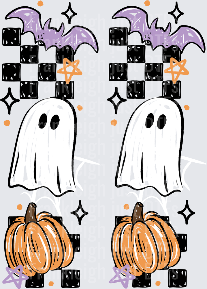 Sketchy Halloween Checker Sleeves