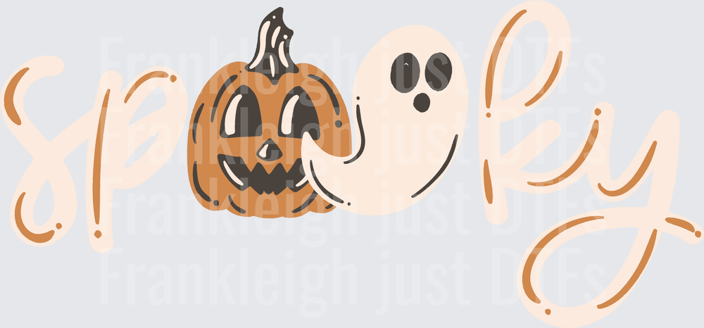 Spooky With Pumpkin And Ghost