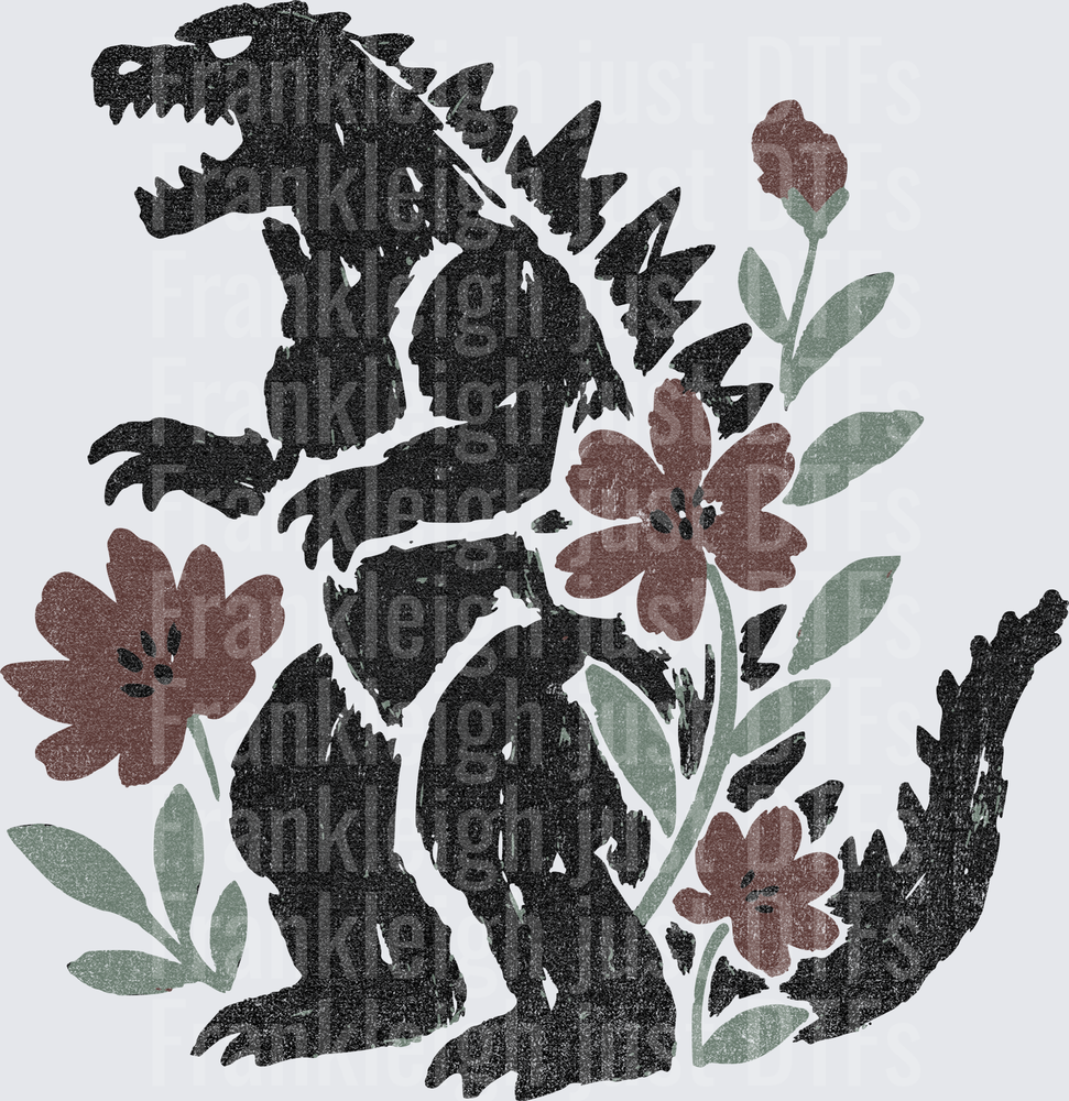 GODZILLA  FLORALS DOODLE