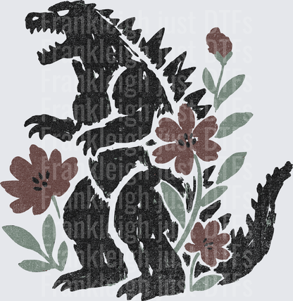 GODZILLA  FLORALS DOODLE