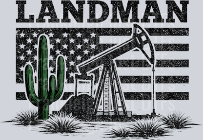 land_man_flag green cactus