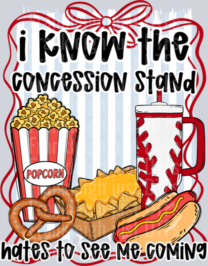 Concession stand blue stripes