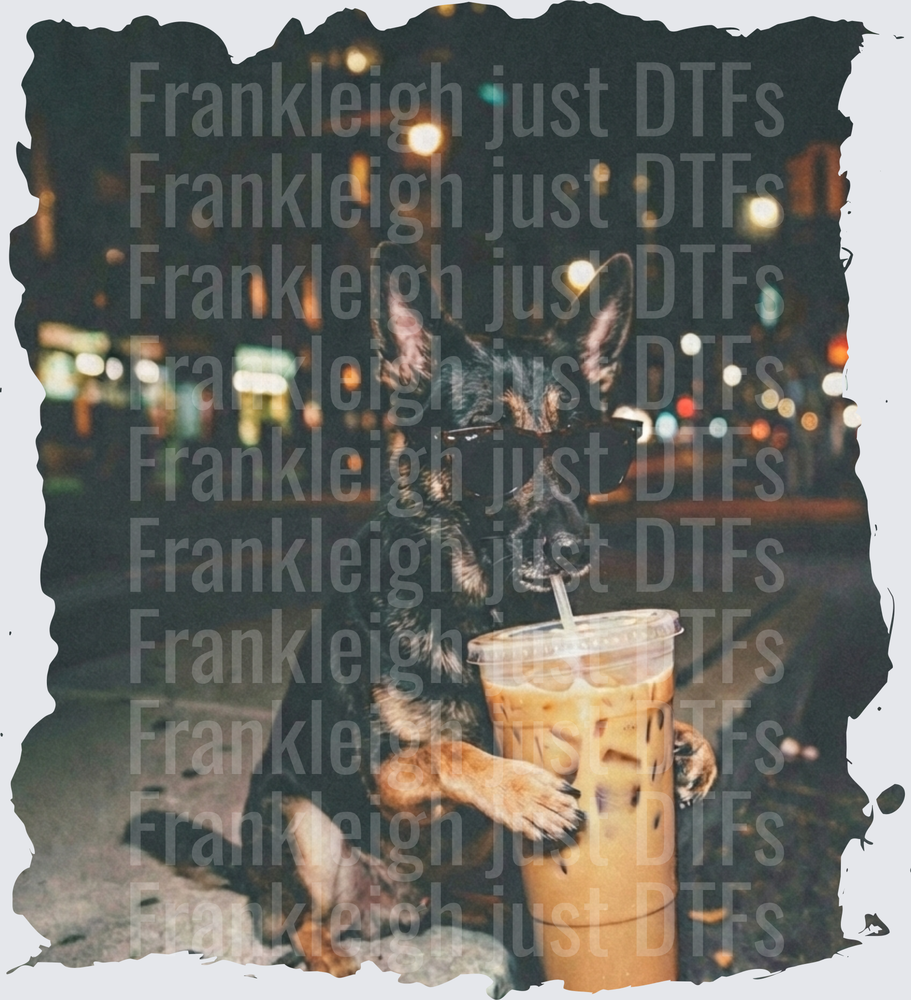 german shepherd iced coffee